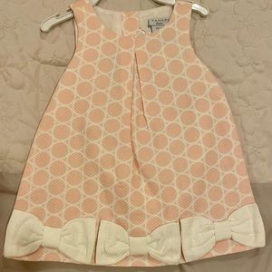 Tahari Baby Infant Girls Dress Pink Bows 6-9 months NWT